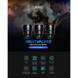 Sirui Night Walker 55mm T1.2 S35 MF Cine Lens (MFT) Zwart - Foto-Groep