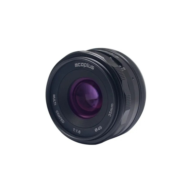 "Mcoplus MCO 35mm f/1.6 MFT Zwart - Beste prijs en snelle levering bij Foto-Groep"