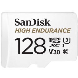 SanDisk High Endurance 128 GB microSDXC Karte mit SD-Adapter, C10, U3, V30