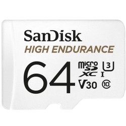 SanDisk High Endurance 64 GB microSDXC Karte mit SD-Adapter, C10, U3, V30