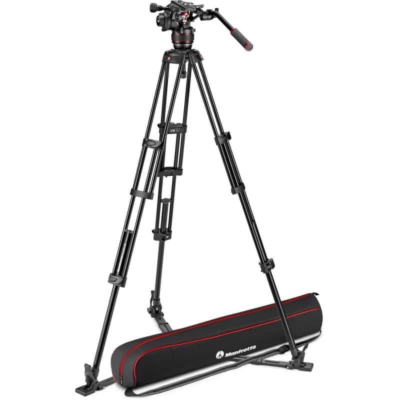 Manfrotto Nitrotech 608 + Alu Twin GS - Stabiele camerastatiefset