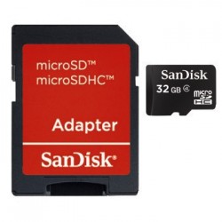 SanDisk MicroSDHC 32GB incl. Foto Adapter
