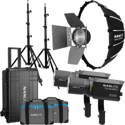 Nanlite Forza 60B II LED Dual Kit (w/ Case Light Stand Fresnel and softbox)