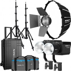 Nanlite Forza 60 II LED Dual Kit (w/ Case Light Stand Fresnel and softbox)