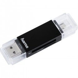 Hama USB-2.0-OTG-Card Reader Basic SD/MicroSD Black - Foto-Groep.nl