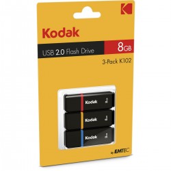 Kodak USB2.0 K100 8GB 3-pack - Hoge capaciteit opslagoplossing
