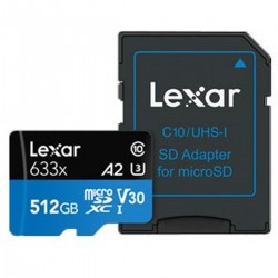 Lexar MicroSDXC 512GB - High-Performance UHS-I 633X