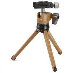 Leofoto Pocket Mini Tripod MT-01 + Ball Head LH-25 Wood - Foto-Groep.nl