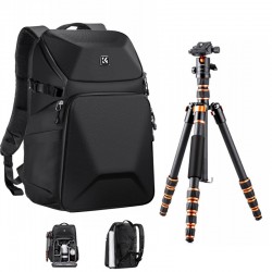 Camera Rugzak 20L KF13.144 - Zwart +  Statief BA225 Carbon Ultra Compact