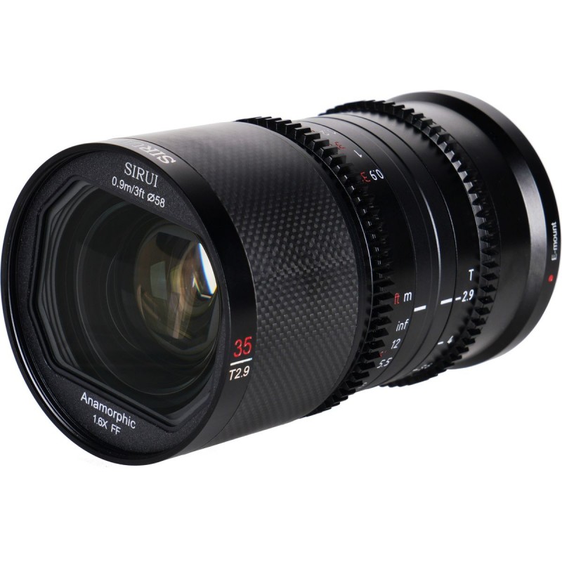 "Sirui 35mm T2.9 1.6x FF Anamorphic (DL Mount) Carbon Fiber - Foto-Groep" "Sirui 35mm T2.9 1.6x FF Anamorphic (DL Mount) Carbon Fiber - Foto-Groep"