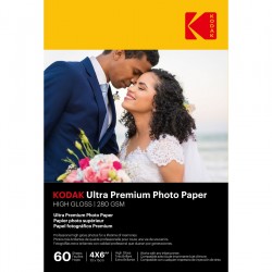 Kodak 60 Vellen 280G/M² Premium Fotopapier Hoog Glans A6 - Foto-Groep