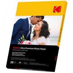Kodak 25 Vellen 280G/M² Premium Fotopapier A4 - Hoog Glans