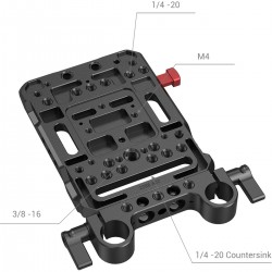 SmallRig 3016 V Mount Battery Plate met Dual 15mm Rod Clamp - Must-Have Accessoire voor Camera Enthousiastelingen