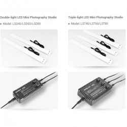 Portable Triple Light LED Ministudio L60x60x60cm