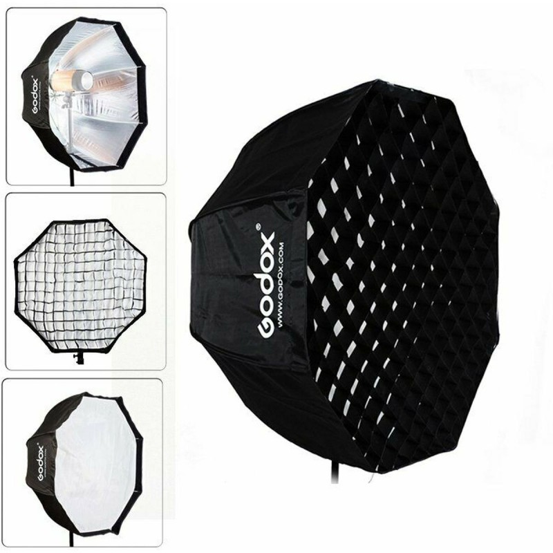 Softbox met paraplu aansluiting 95cm + grid
