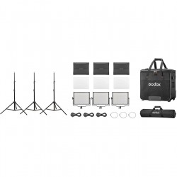 Godox Studio LED Light Panel 3 Light Kit P120BI K2