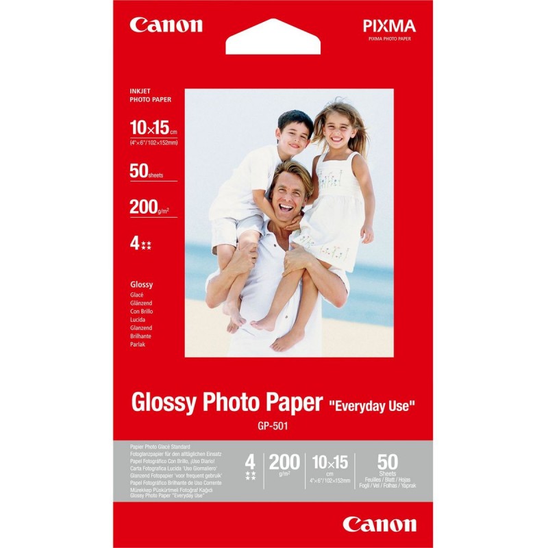 Canon PHOTO PAPER GLOSSY (GP-501) 4x6 50 Sheets 0775B081