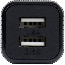 Duo USB Car charger  4.8 amp Zwart