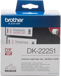 Brother Doorlopend Tape 62mm Zw-Rood/Wit