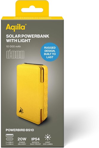 Aqiila Powerbird BS10 Solar PowerBank 20W Yellow 10.000 mAh-2