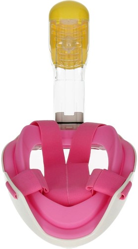 Full Face Snorkel Mask Dual Air   detachable + action cam mount (pink   L/XL)-2