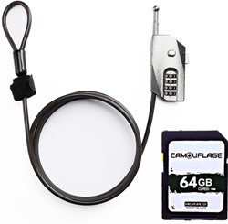 Camouflage Trailcamera Lock + SDXC 64GB