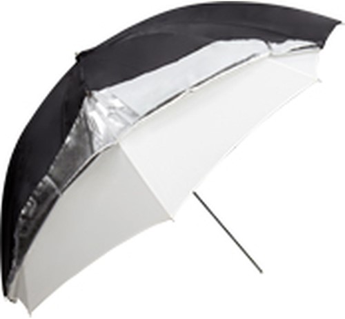 Dual Duty Paraplu Zwart/Zilver/Wit 84cm
