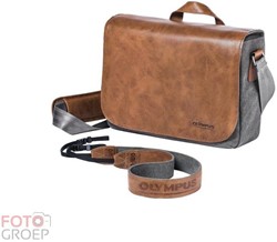 OM-D Messenger leren schoudertas (incl. schouderriem)